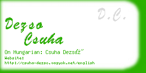 dezso csuha business card